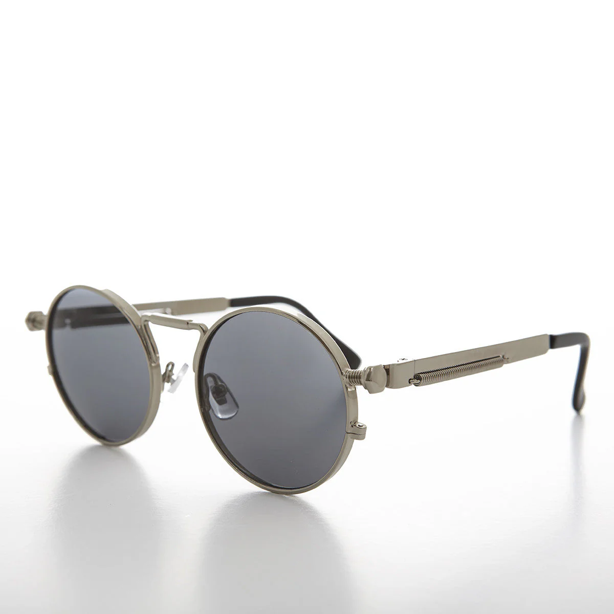 Round Silver Goth Steampunk Sunglass - Ivan 1 - Image 8