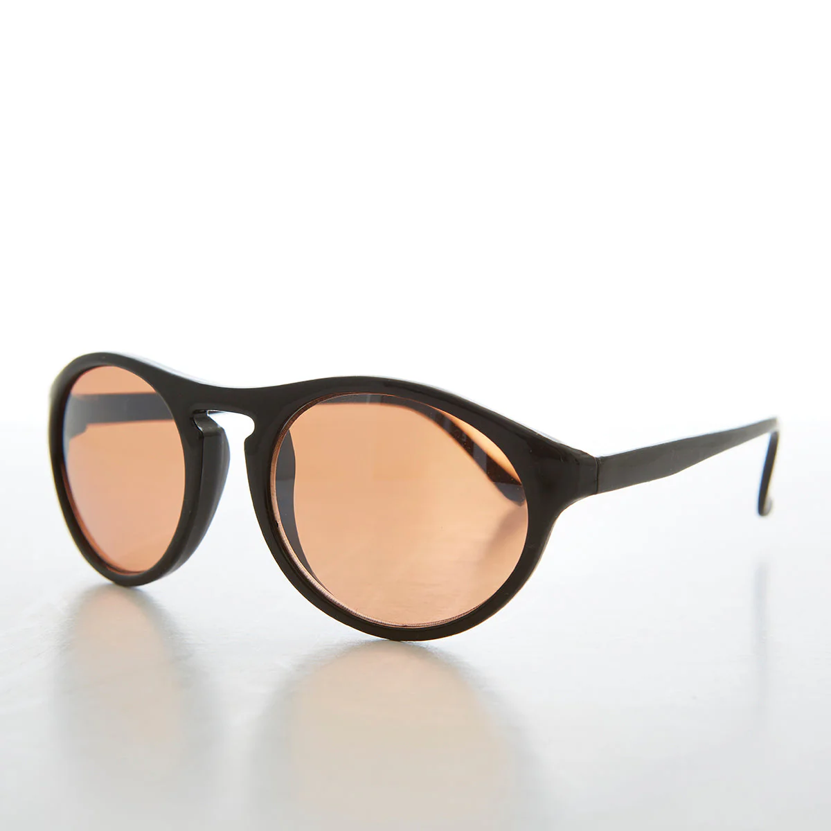 Round Sporty Vintage Sunglass With Copper Lens - Sinclair - Image 2