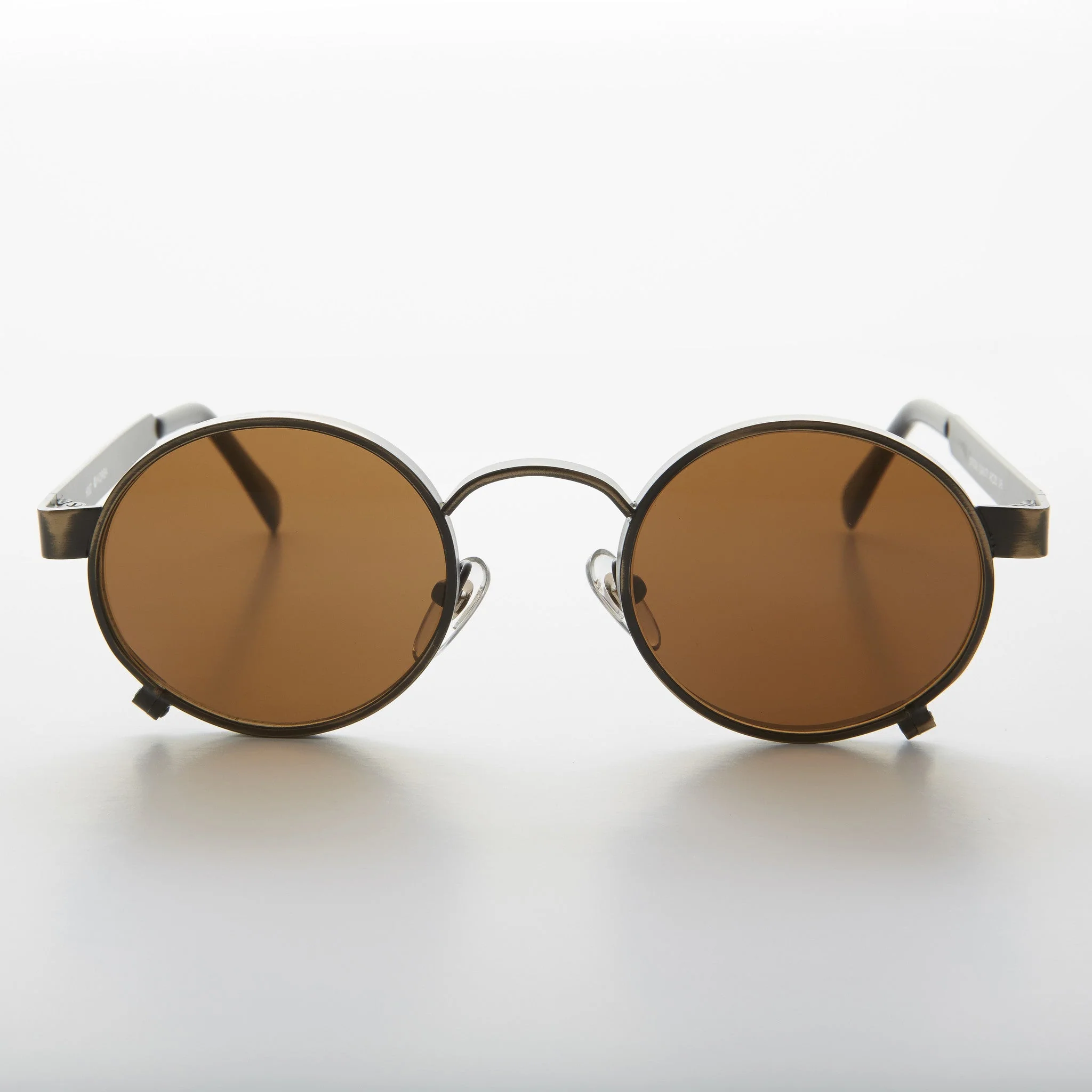 Round Steampunk Vintage Thick Rim Sunglass - Rankin - Image 2