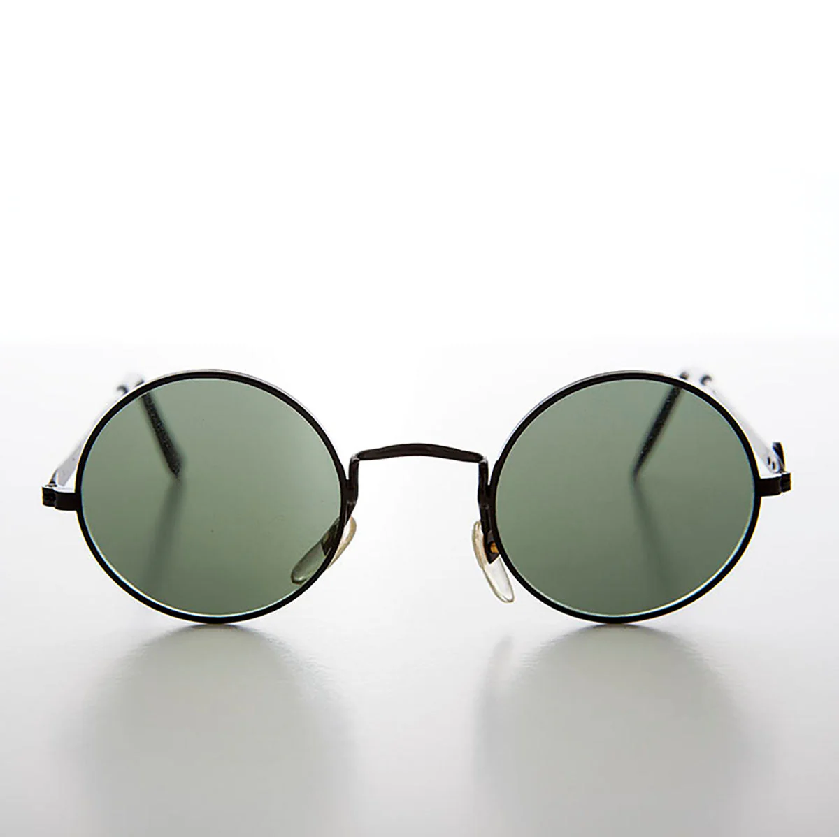 Round Sunglass with Peace Sign and Glass Lens - Arrow - Image 2