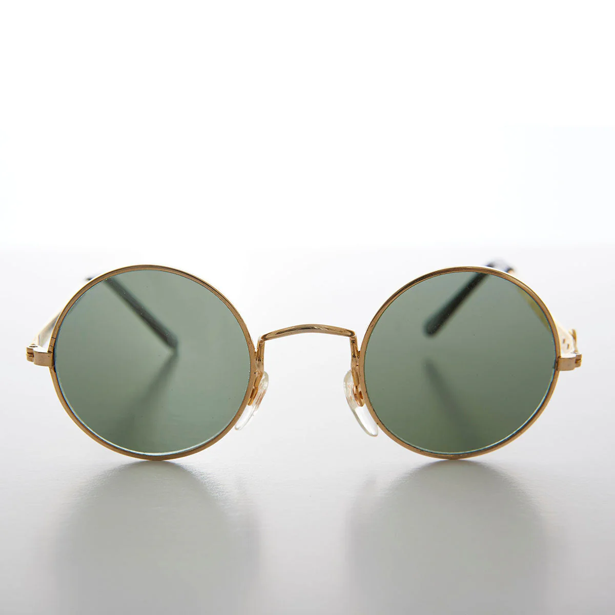 Round Sunglass with Peace Sign and Glass Lens - Arrow - Image 4