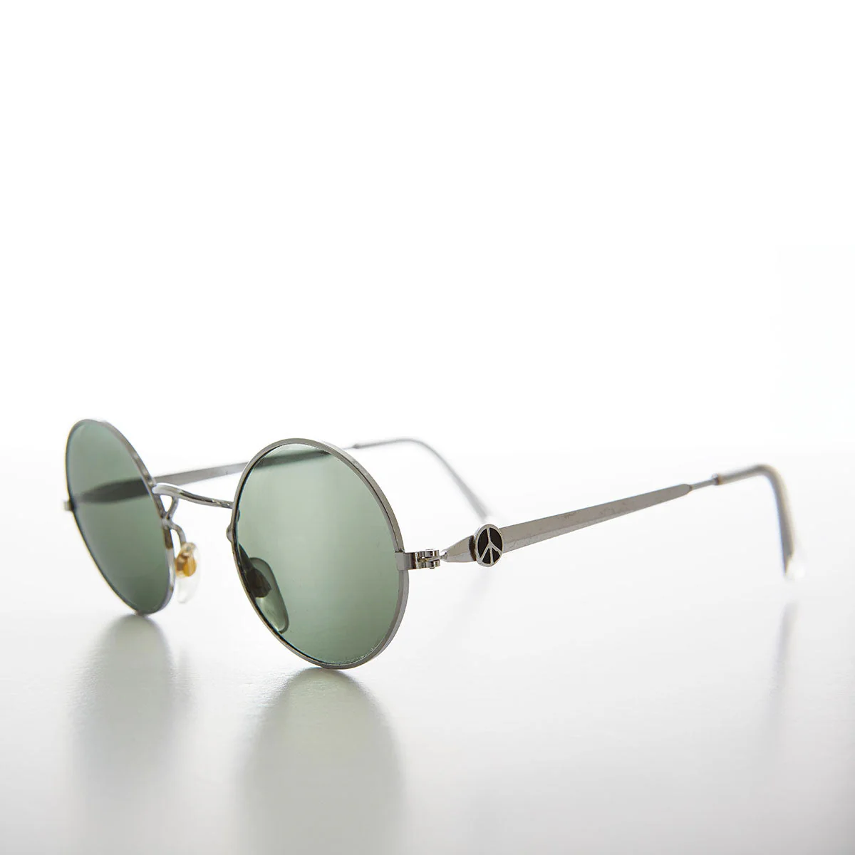Round Sunglass with Peace Sign and Glass Lens - Arrow - Image 5