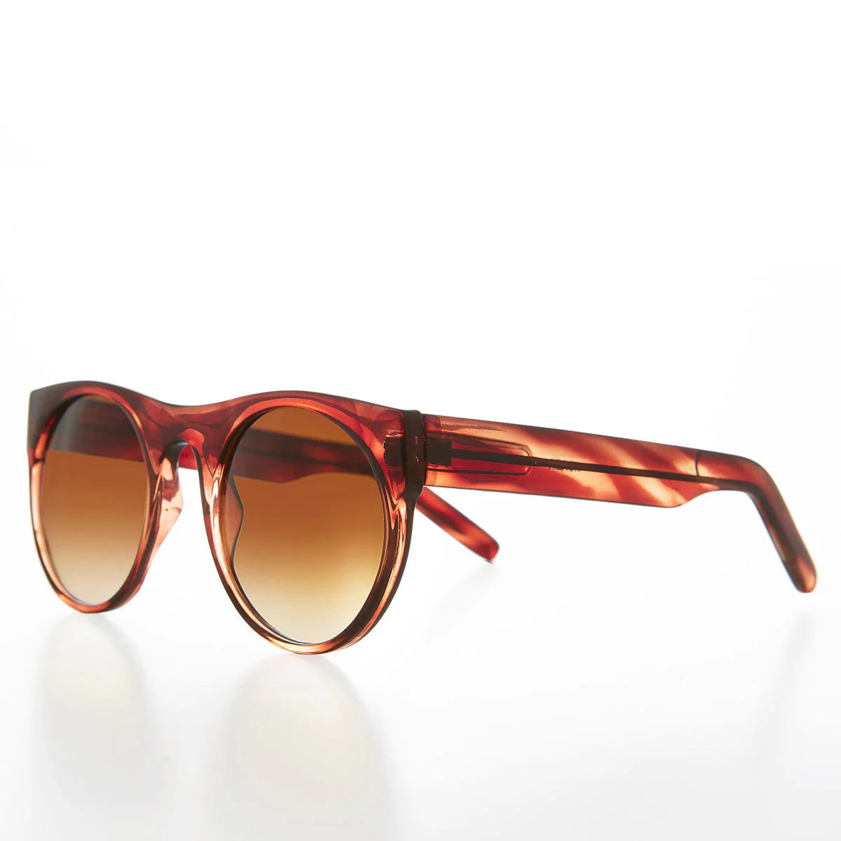 Round Tortoiseshell Unisex Vintage Sunglass - Ontario - Image 2