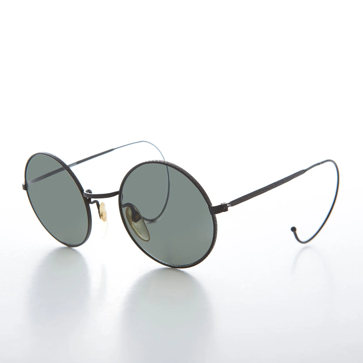 Round Vintage Sunglass with Cable Temples - Barton - Image 4