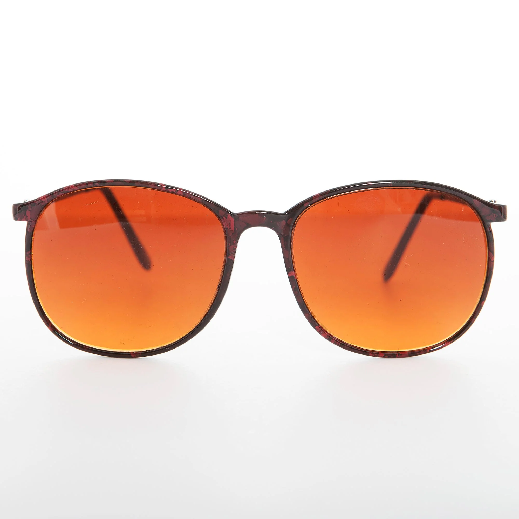 Round Vintage Sunglasses with Orange Lens - Keaton - Image 4