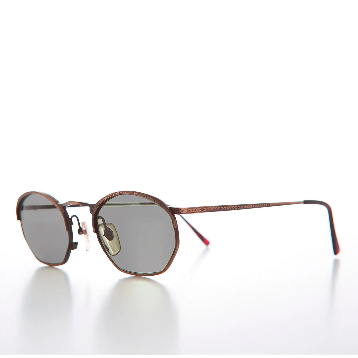 Semi Octagon Unisex Metal Vintage Sunglass - Onas - Image 2