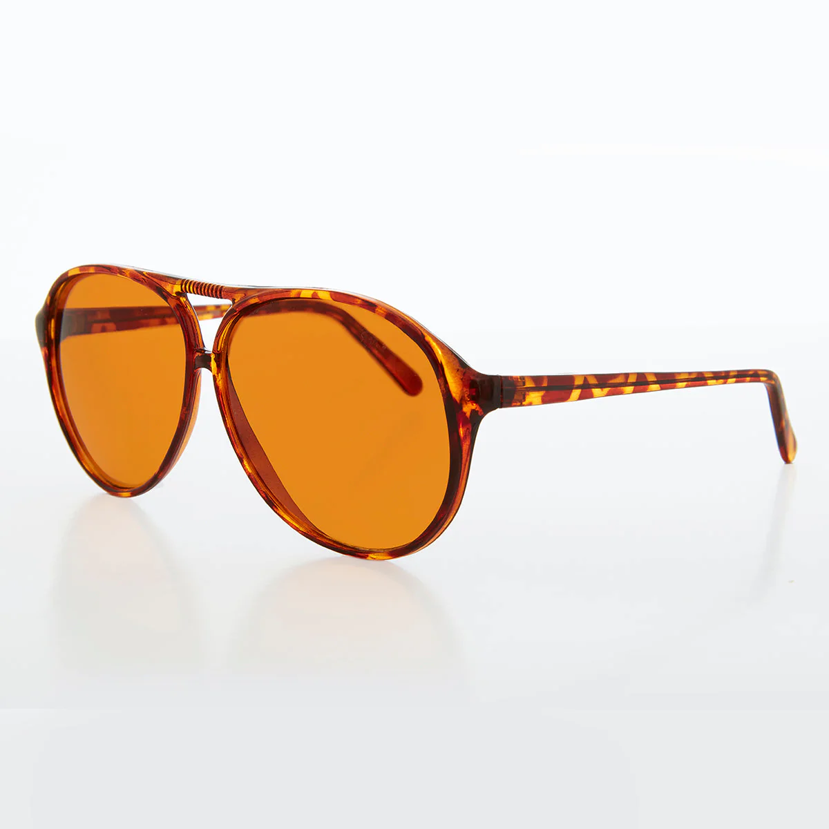 Simple Aviator Sunglass with Amber Lens - Exec - Image 2
