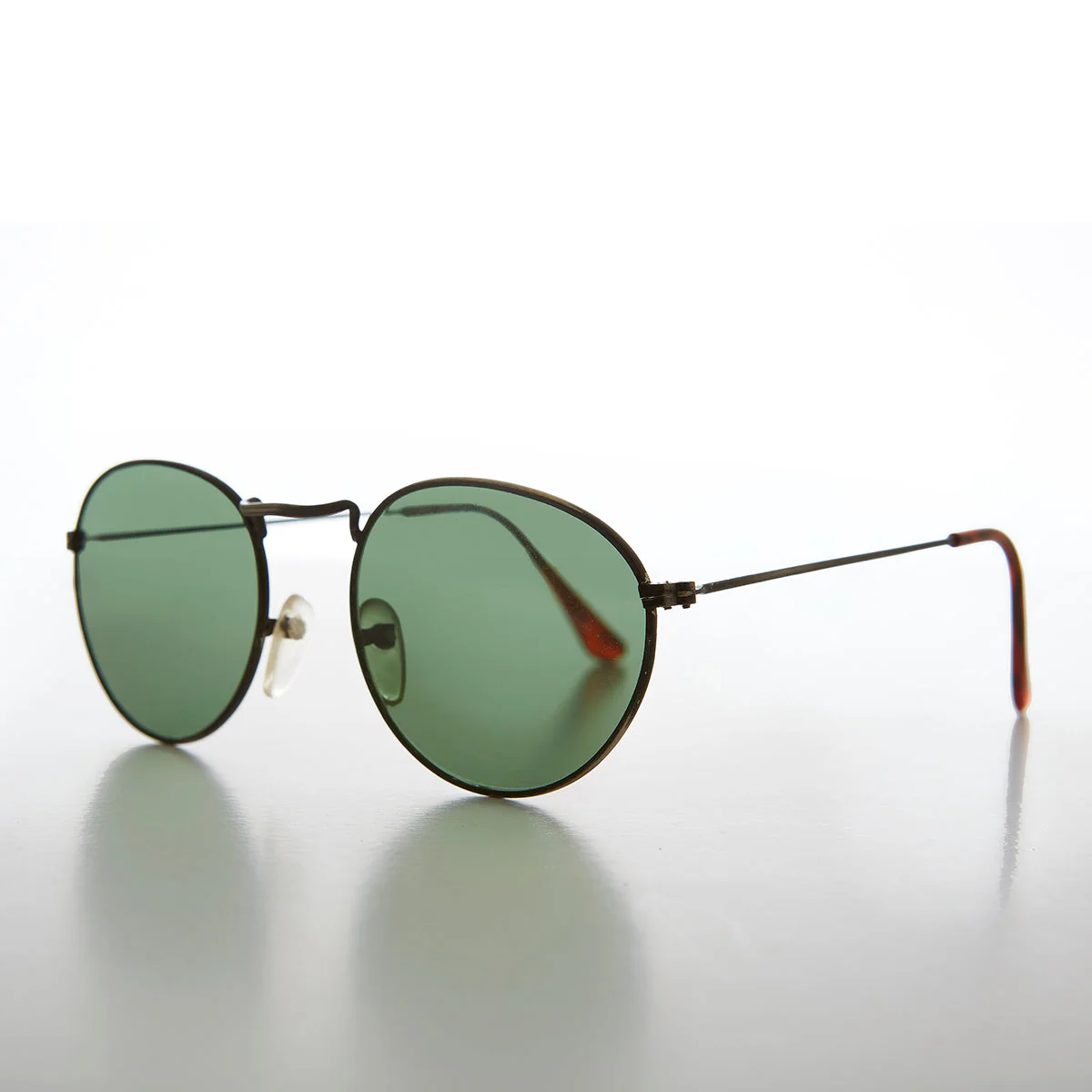 Simple Round Preppy Vintage Sunglass with Glass Lens - Miller - Image 2