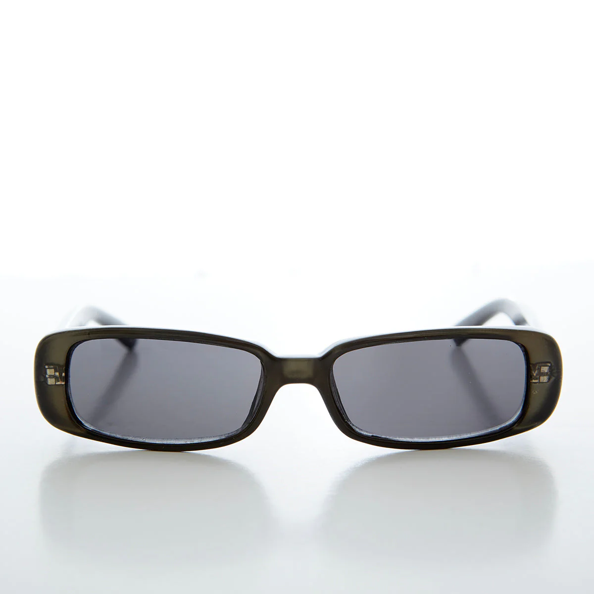 Sleek Rectangular Mod 90s Sunglasses - Hunter - Image 2