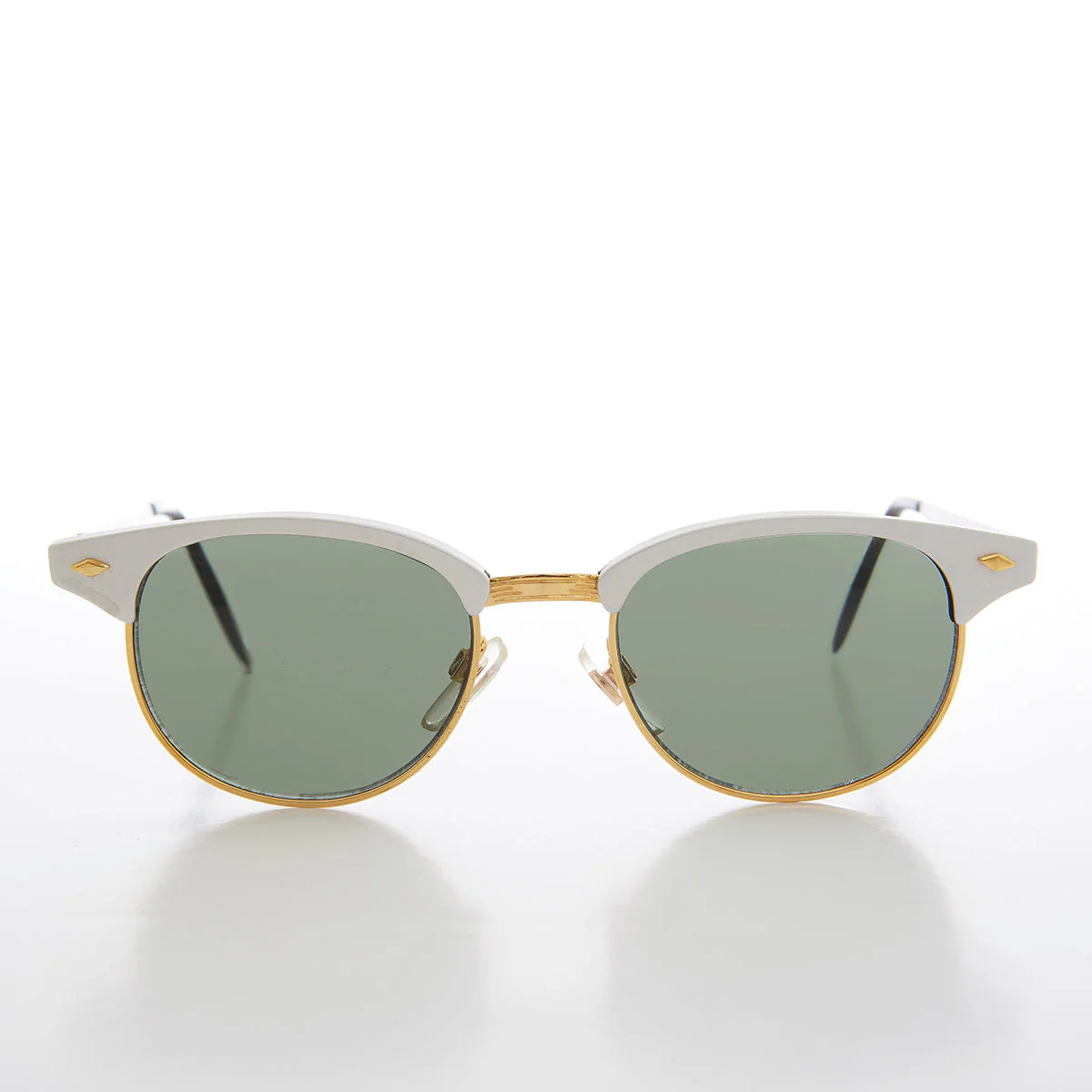 Sleek Silver Half Frame Vintage Sunglass - Minsky - Image 3