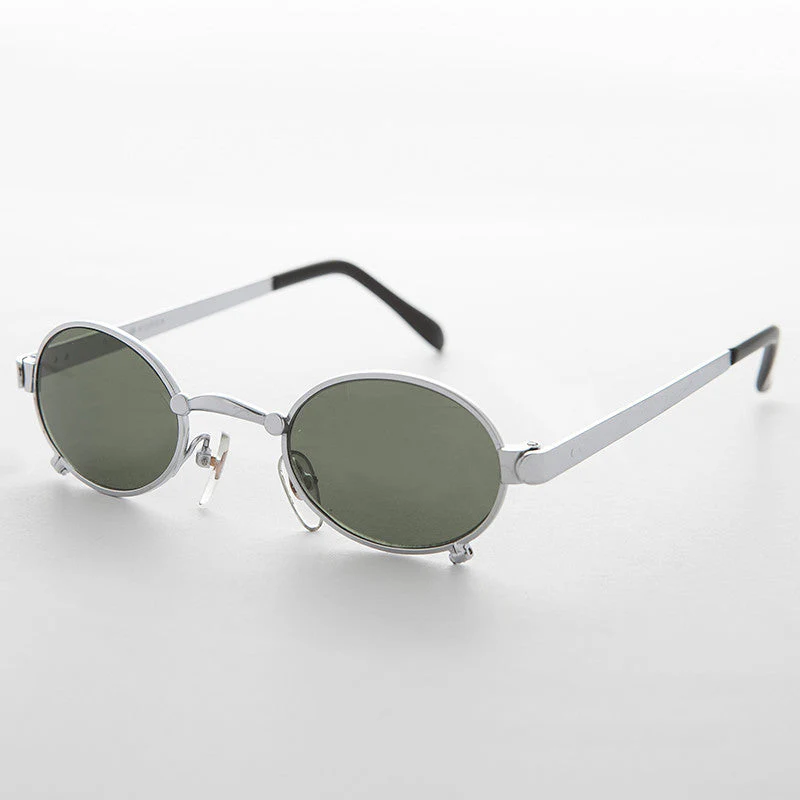 Small 90s Oval Steampunk Spectacle Vintage Sunglass - Edison - Image 2