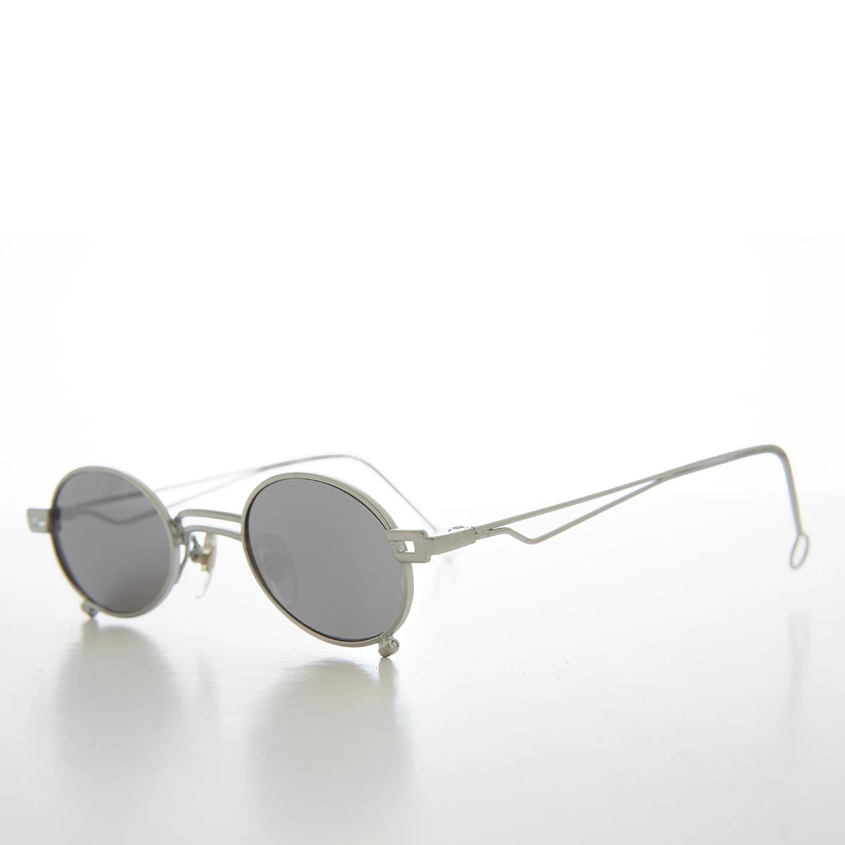 Small Oval 90s Full Metal Steampunk Sunglasses - Azari - Image 3