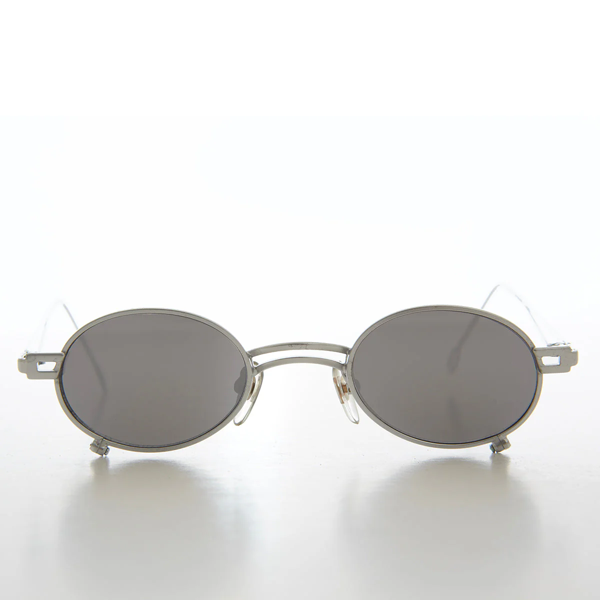 Small Oval 90s Full Metal Steampunk Sunglasses - Azari - Image 4