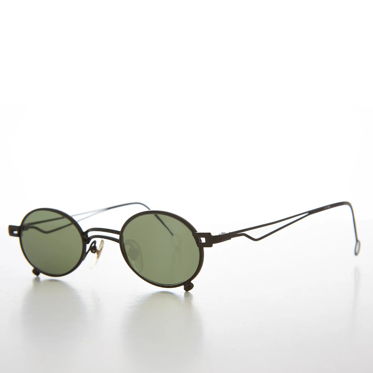 Small Oval 90s Full Metal Steampunk Sunglasses - Azari - Image 5