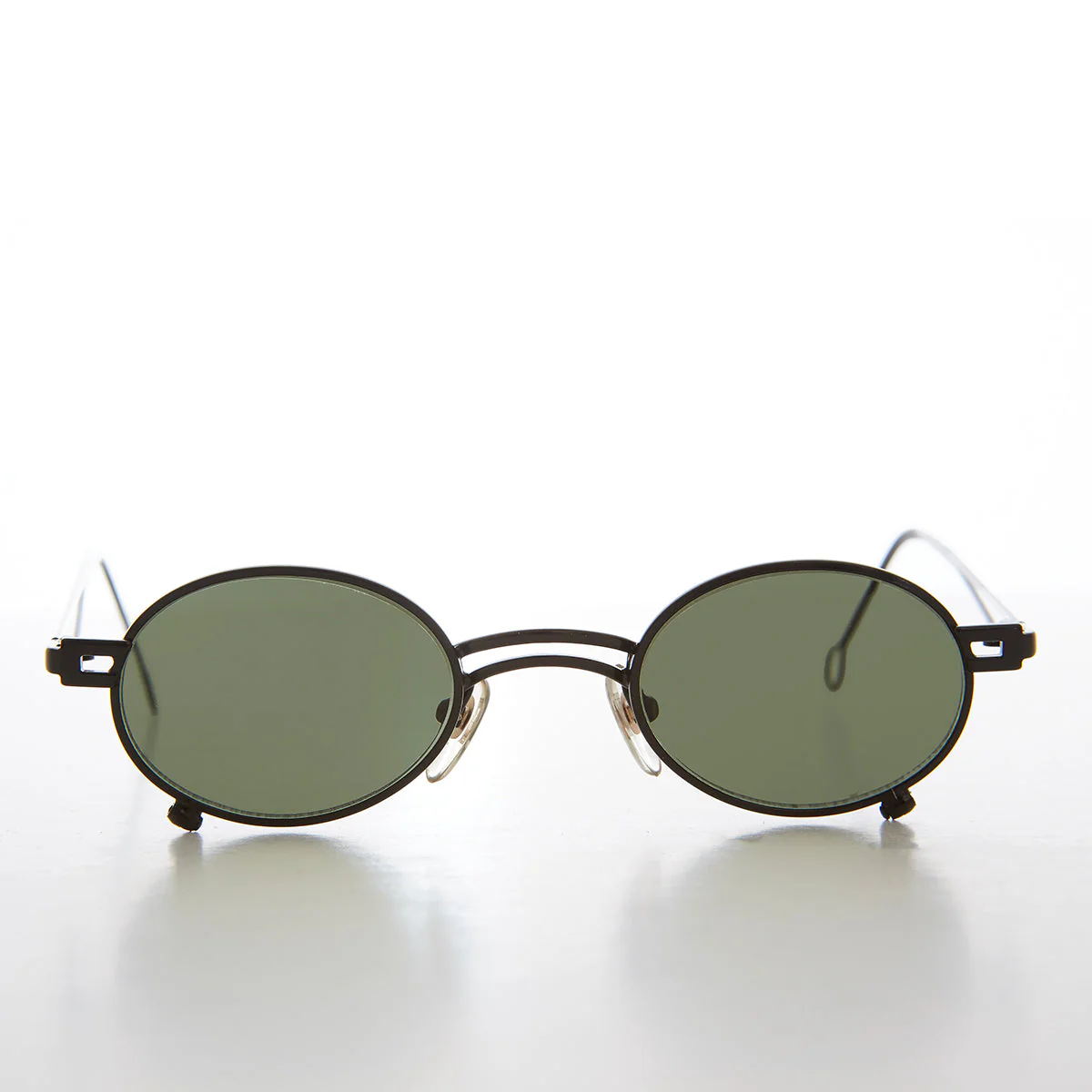 Small Oval 90s Full Metal Steampunk Sunglasses - Azari - Image 6