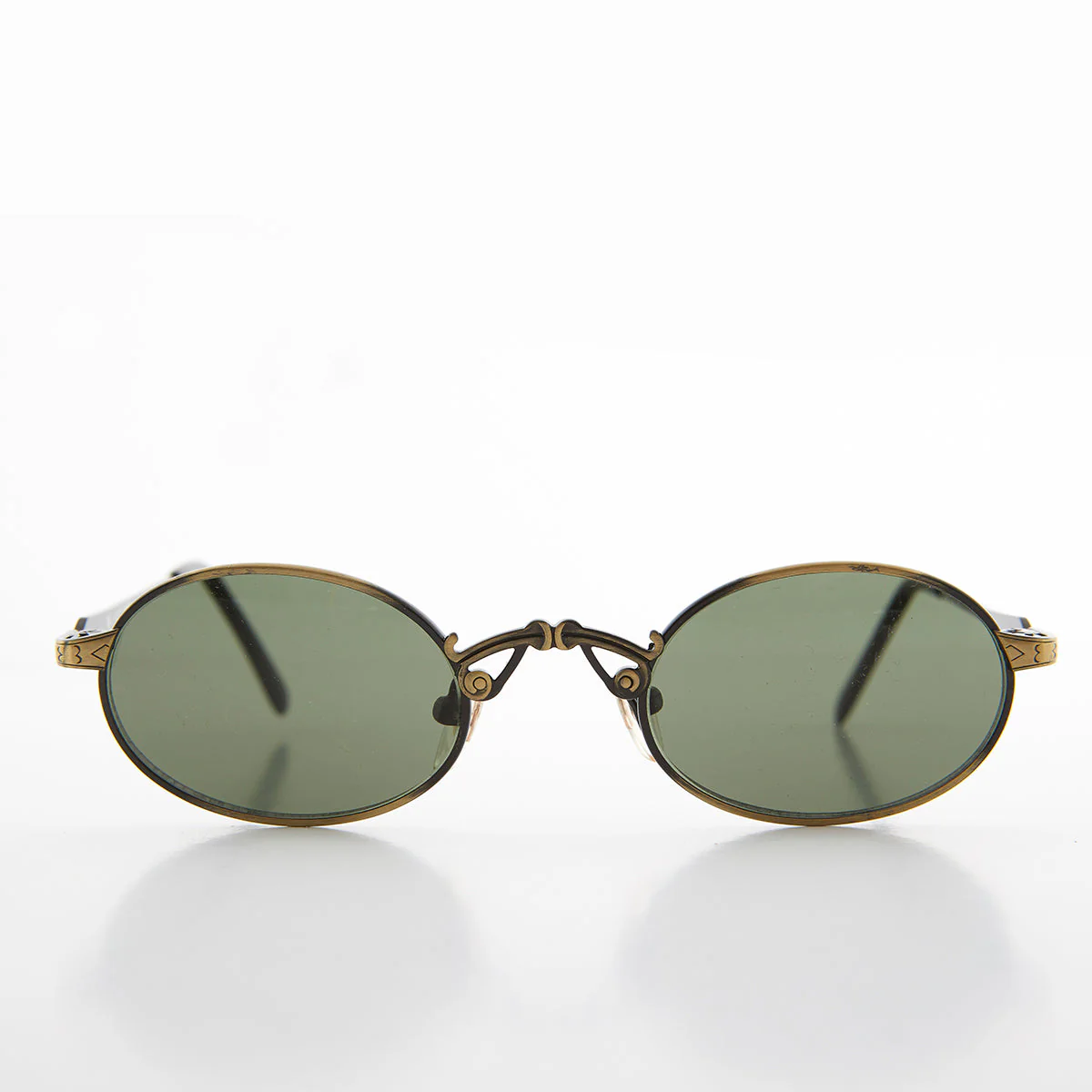 Small Oval Victorian Steampunk 90s Sunglass - Leon - Image 3