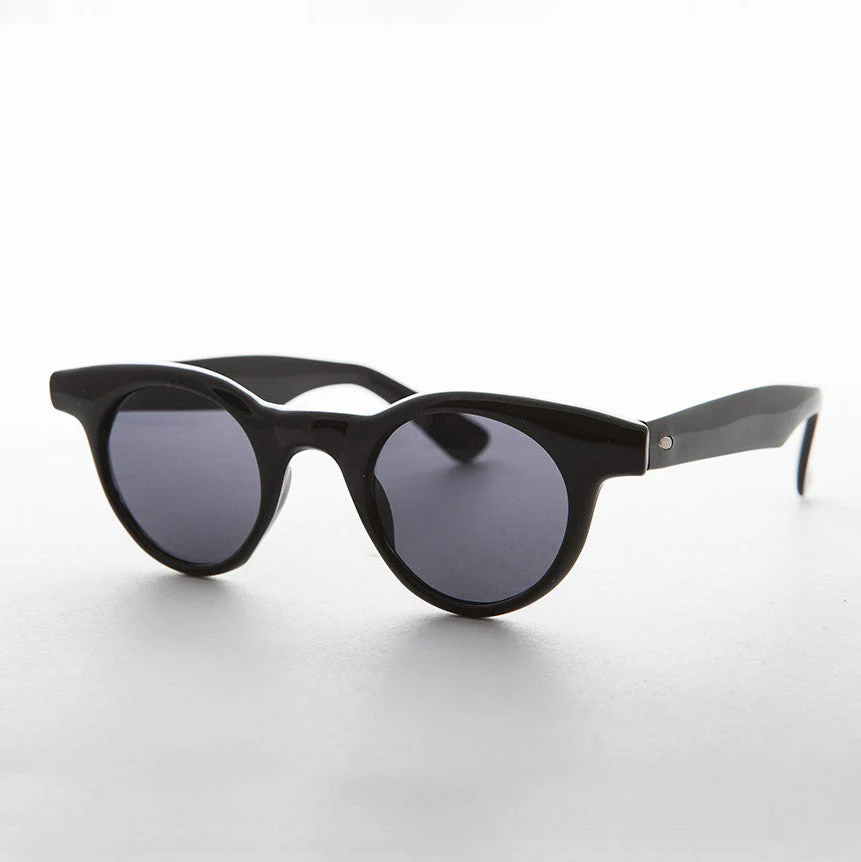 Small Round Horn Rim Preppy Vintage Sunglass - Sydney - Image 2