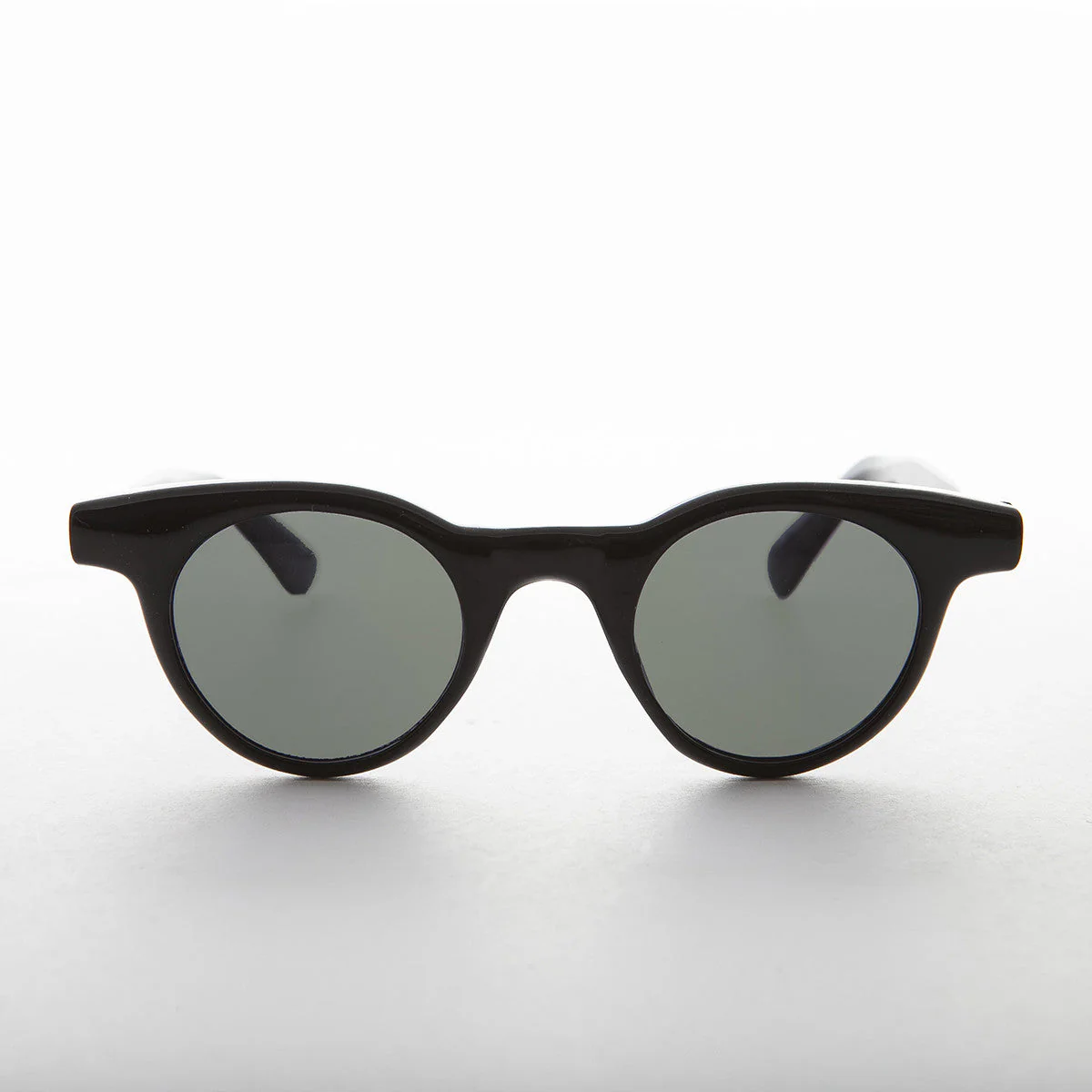 Small Round Horn Rim Preppy Vintage Sunglass - Sydney - Image 3