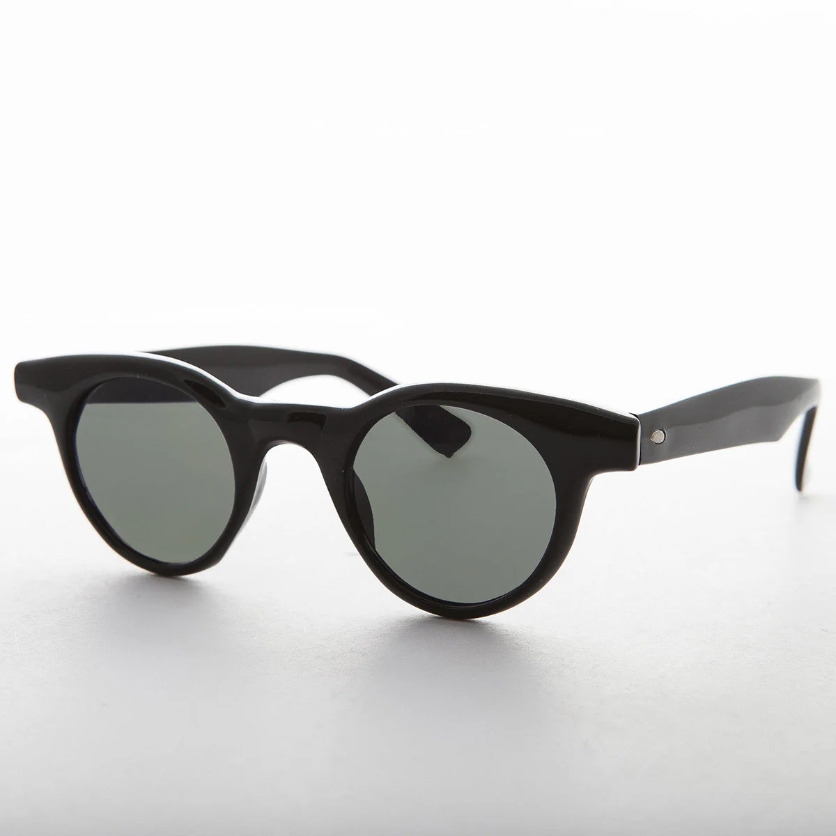 Small Round Horn Rim Preppy Vintage Sunglass - Sydney - Image 4