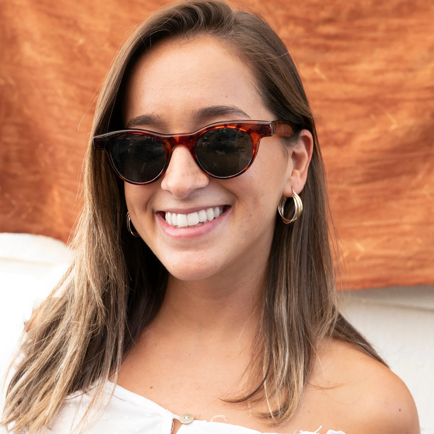 Small Round Horn Rim Preppy Vintage Sunglass - Sydney - Image 5