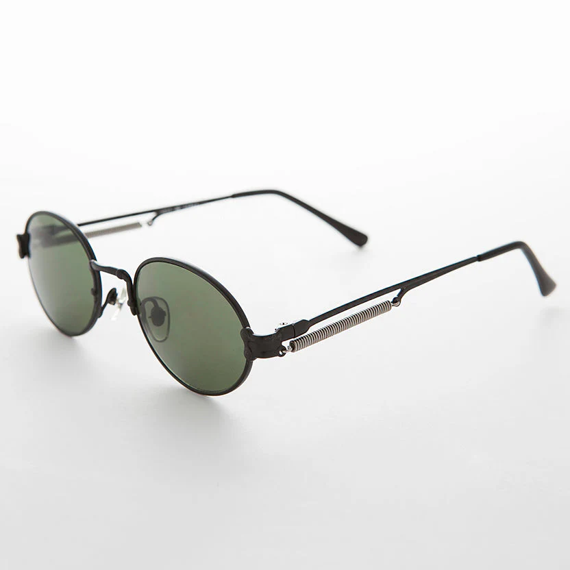 Spring Temple Oval Steampunk Vintage Sunglass - Jeter - Image 3