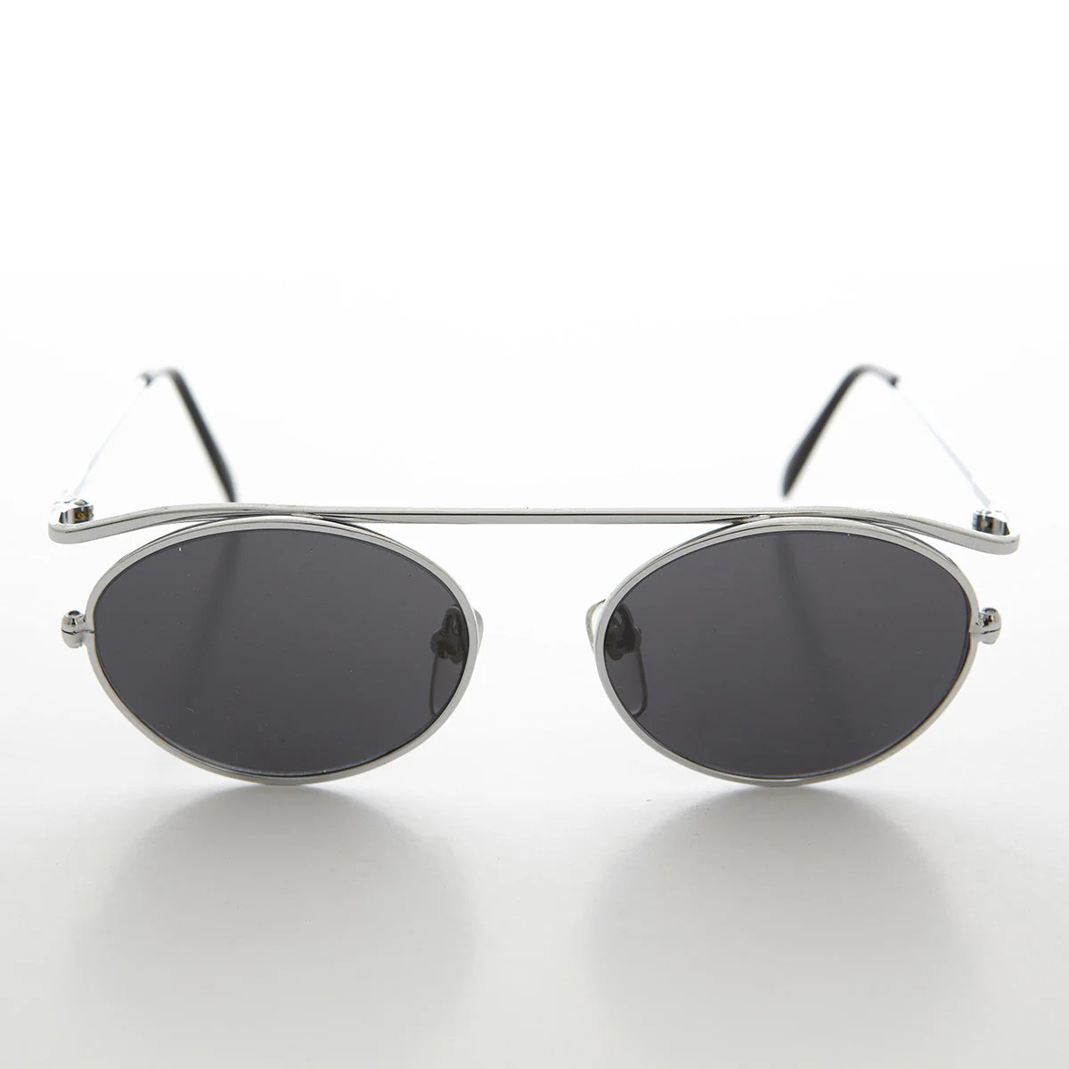 Steampunk 90s Metal Aviator Vintage Sunglass - Raven - Image 2