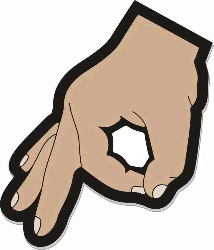STICKER - Gotcha Circle Fingers - If you look you get hit! -  3" - Image 2
