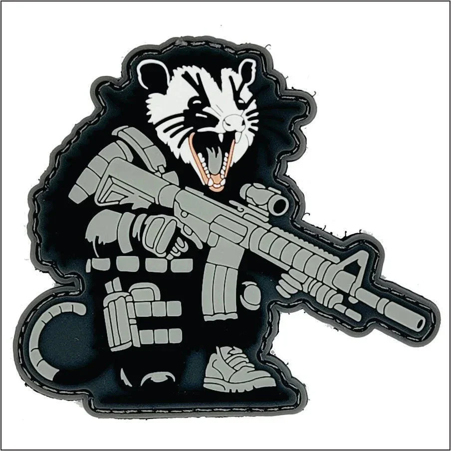 "Street Cat Collection" Patch 3 - Tactical Possum - 3" PVC Patch - Image 2