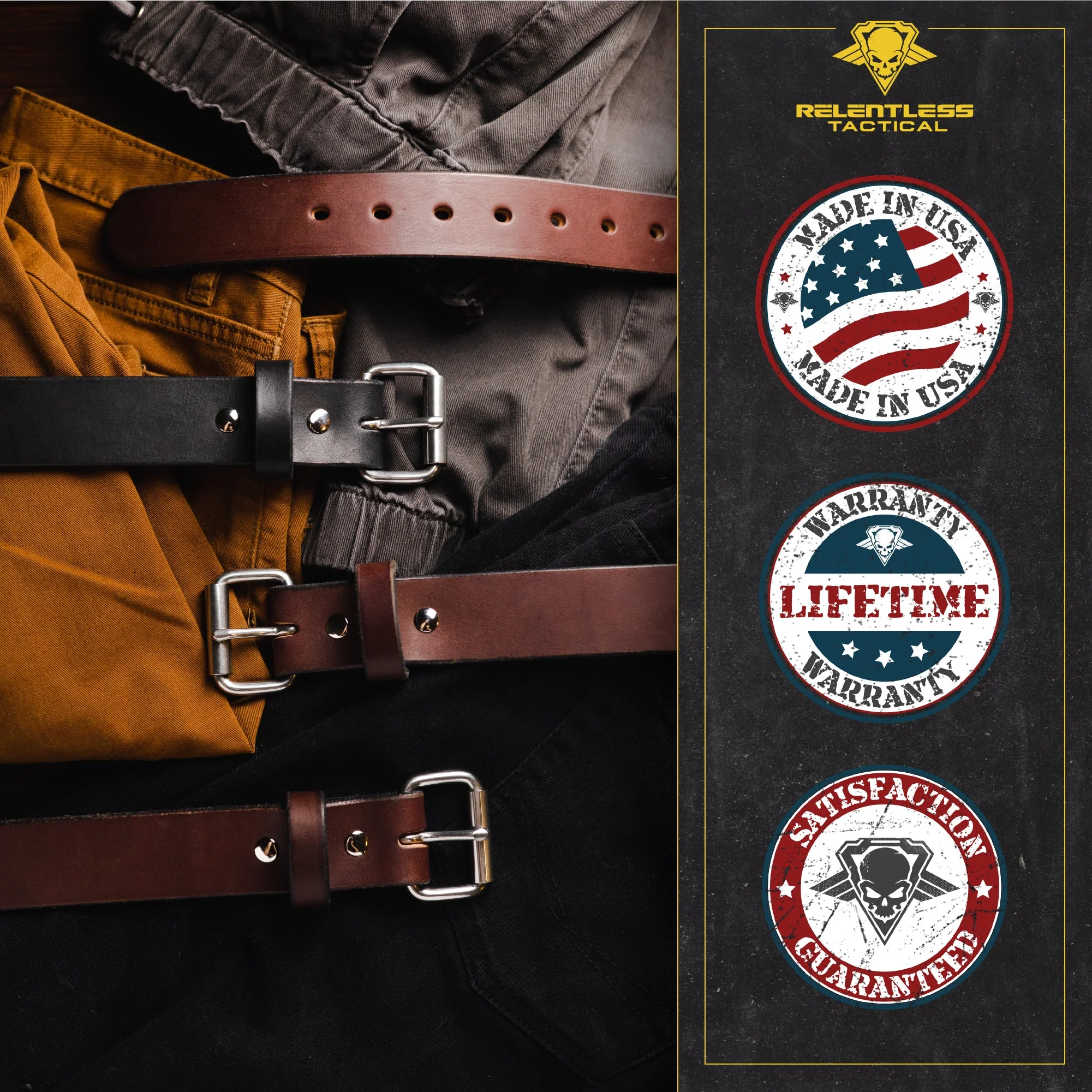 The Guardian Gun Belt - Made in USA - Lifetime Warranty - 14 oz Leather - Image 4