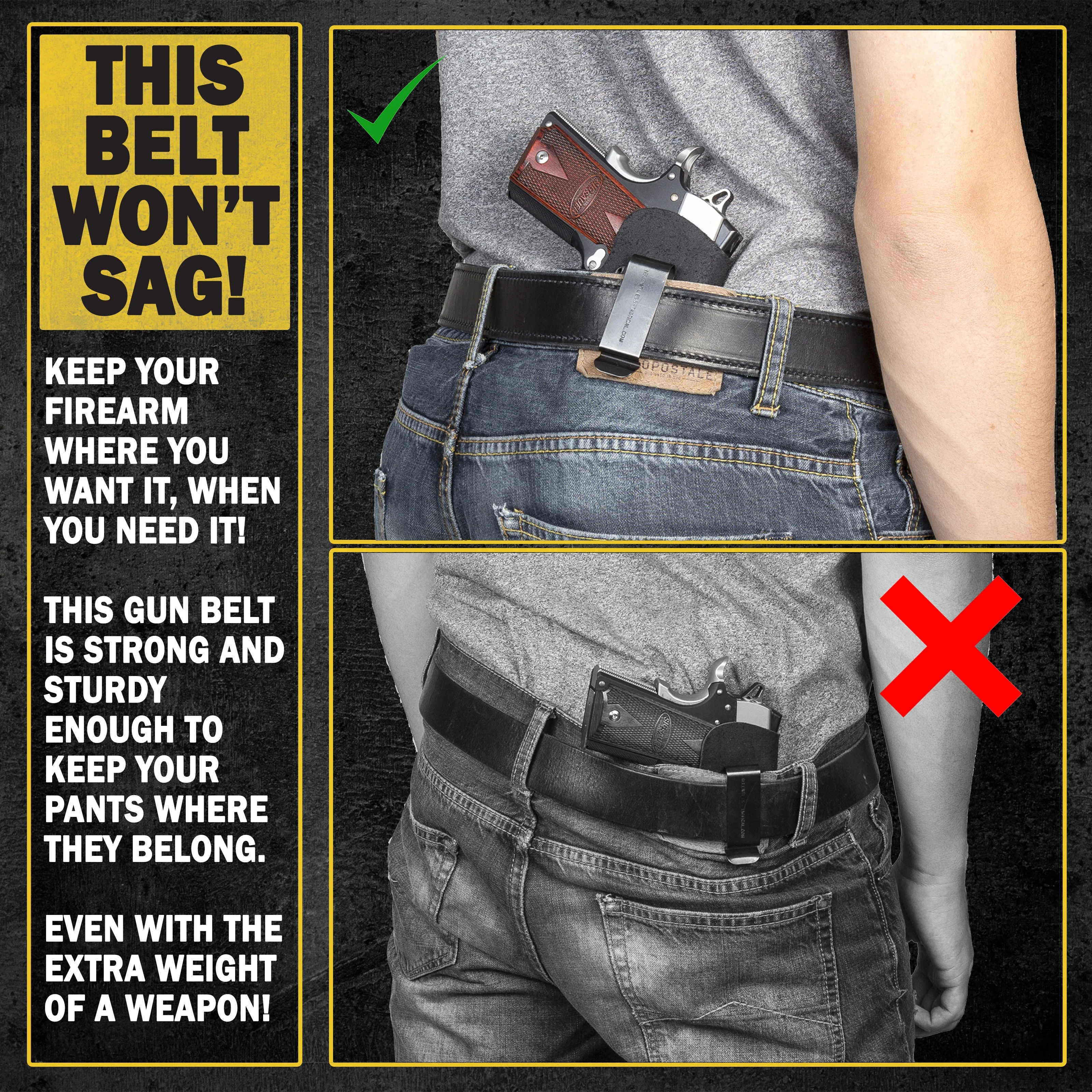 The Ultimate Concealed Carry CCW Gun Belt - Basketweave - Made In USA - Lifetime Warranty - Image 4