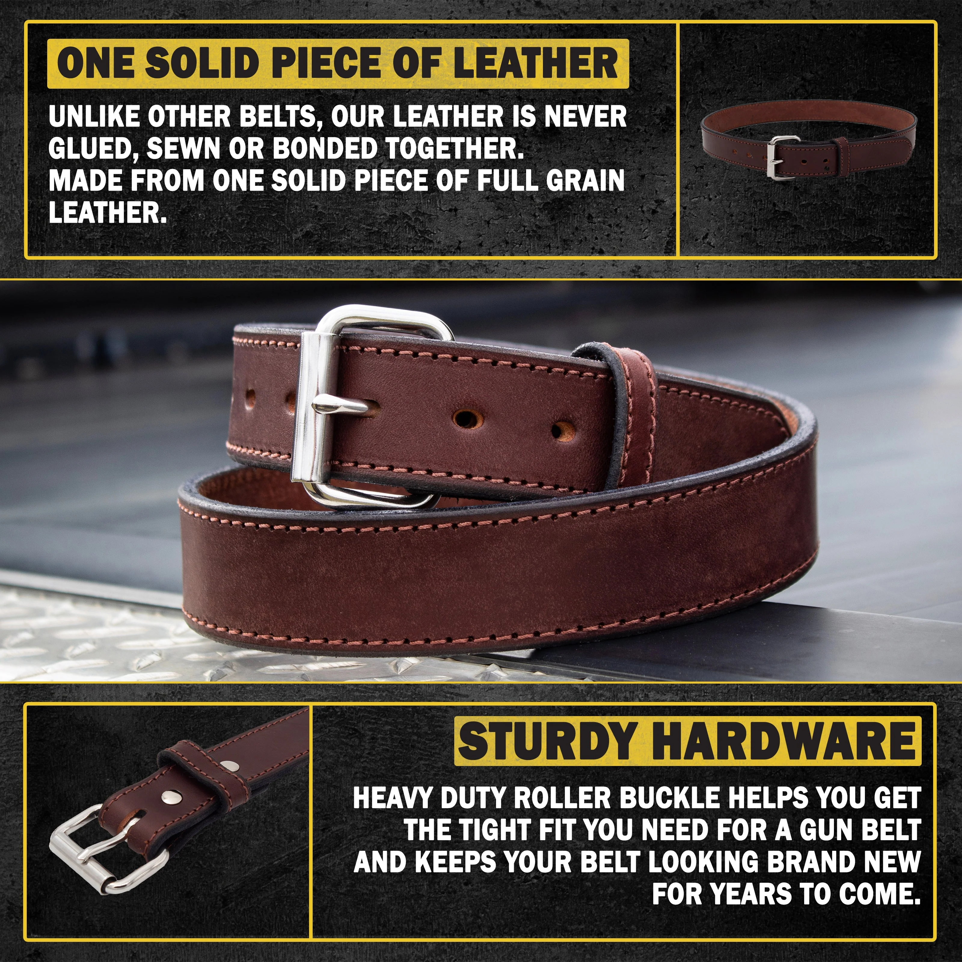 The Ultimate Concealed Carry CCW Leather Gun Belt - Made in USA - Lifetime Warranty - Image 4
