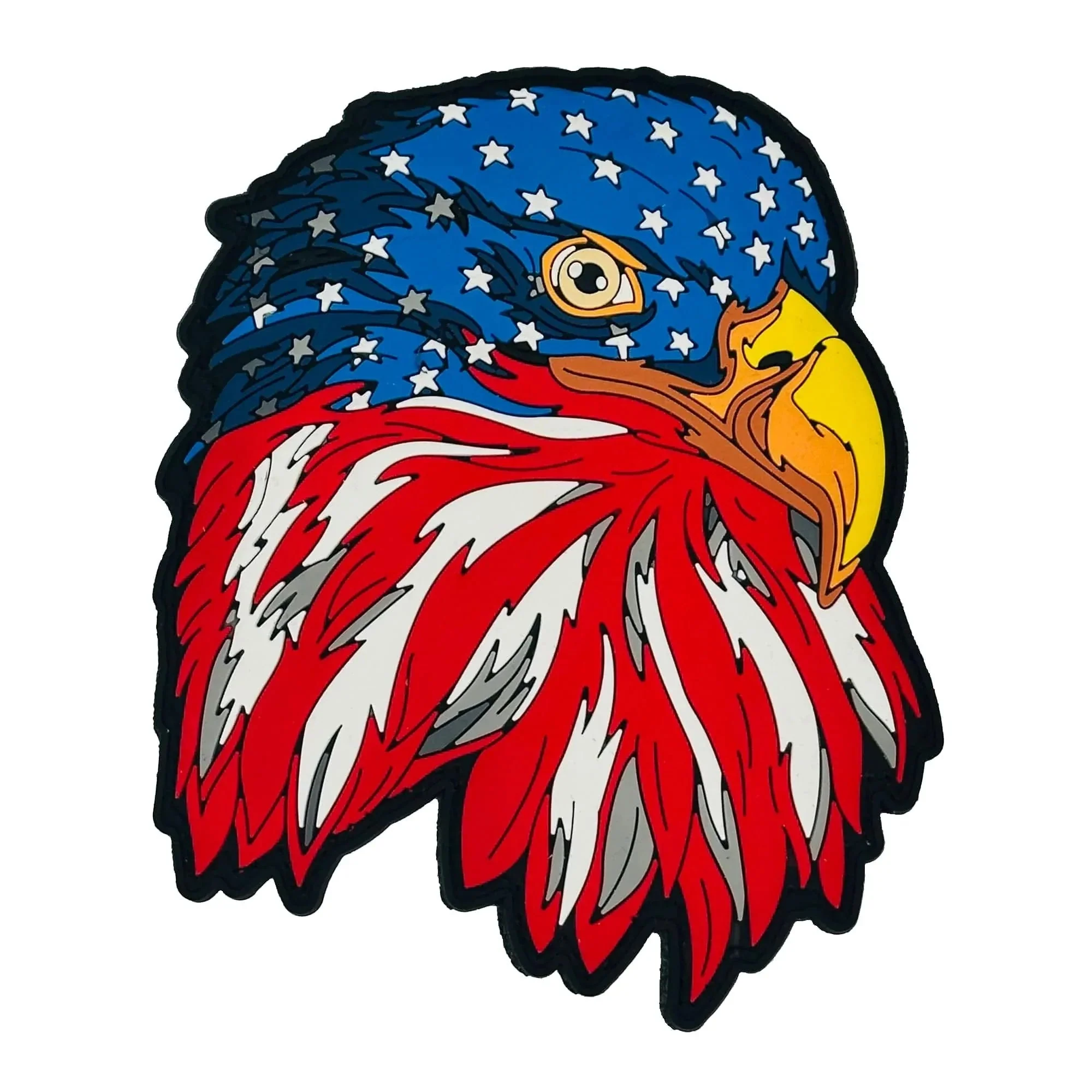The Ultimate expression of Freedom the American Flag Eagle PVC Patch - 4" Tall with Hook Backing - Image 3