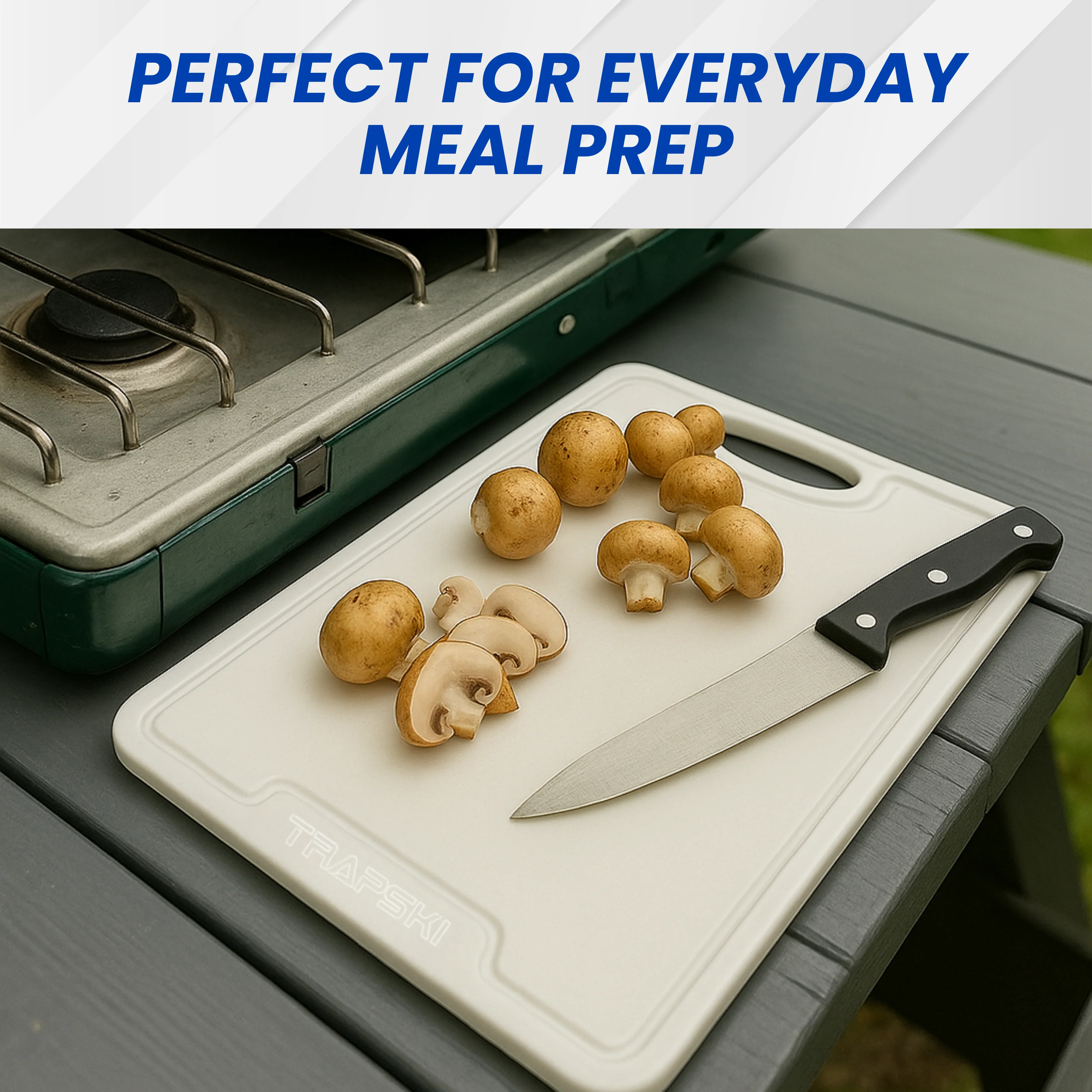 TRAPSKI Premium 1/2 Inch Thick HDPE Cutting Boards | Food-Grade Kitchen Prep Surface | Juice Grooves | Made in the USA - Image 12