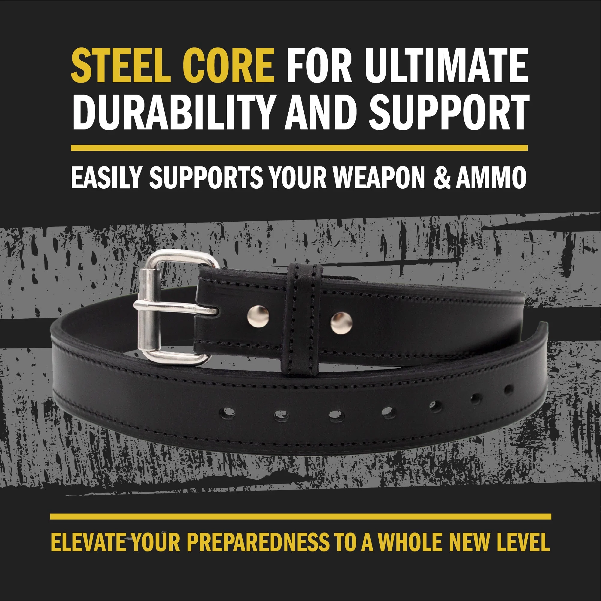 Ultimate Steel Core Concealed Carry Leather Gun Belt - Lifetime Warranty - Made In USA - Image 3