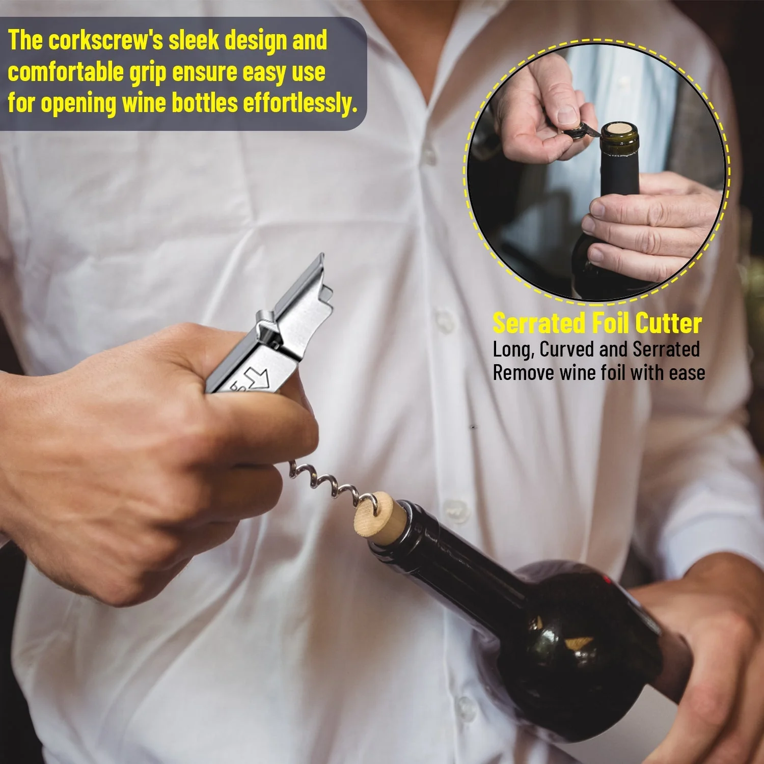 Ultimate Wine Accessories Set Featuring 3 in-1 Multifunctional Waiters Corkscrew - Image 3