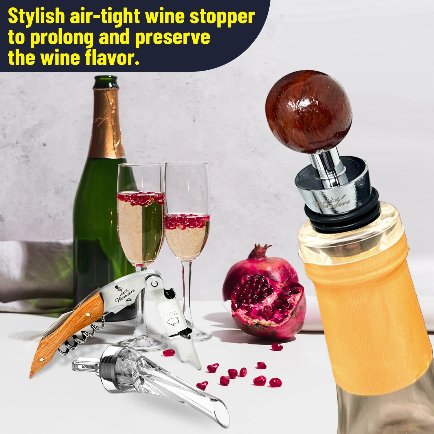 Ultimate Wine Accessories Set Featuring 3 in-1 Multifunctional Waiters Corkscrew - Image 5