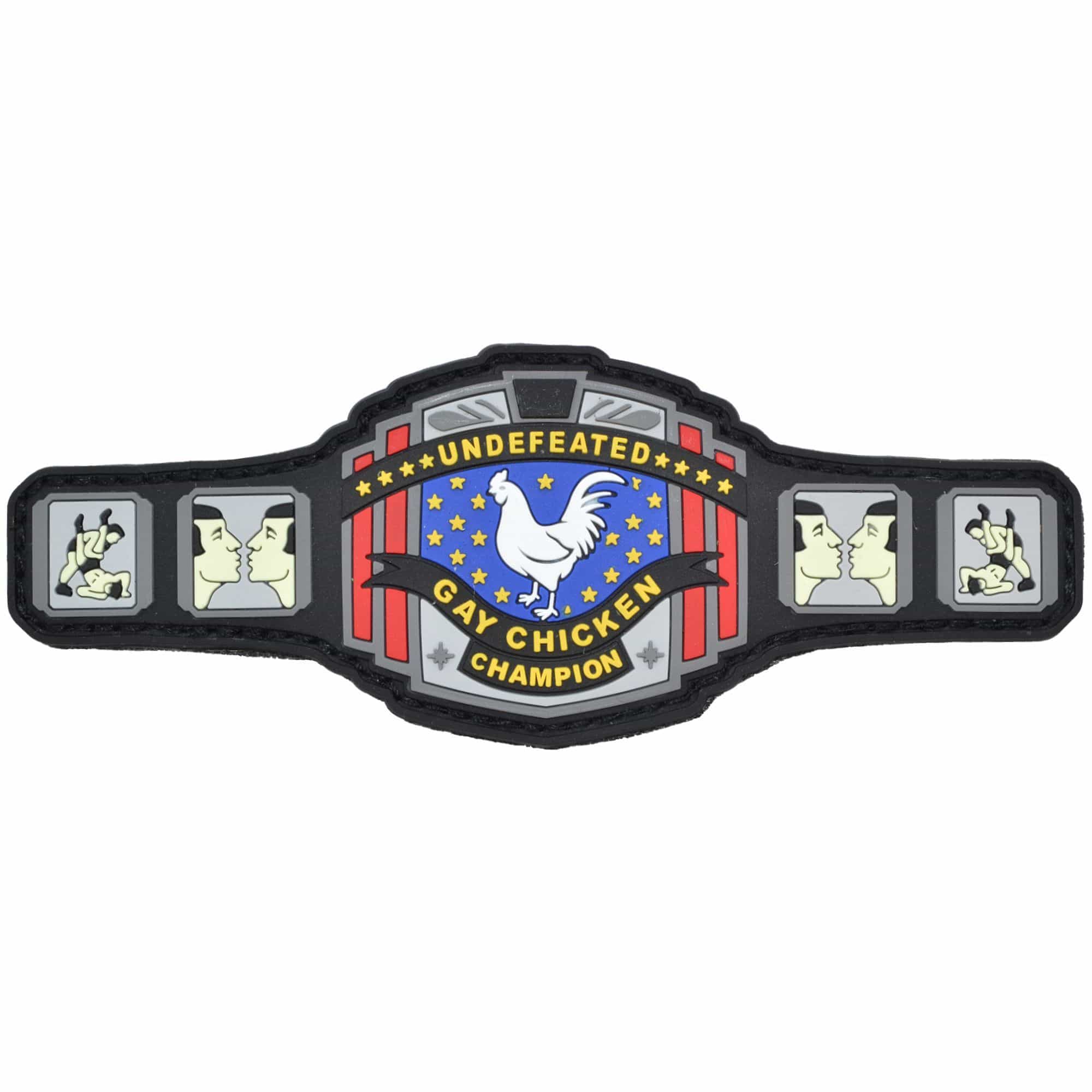 Undefeated Gay Chicken Champion - 5 inch PVC Patch - Image 2