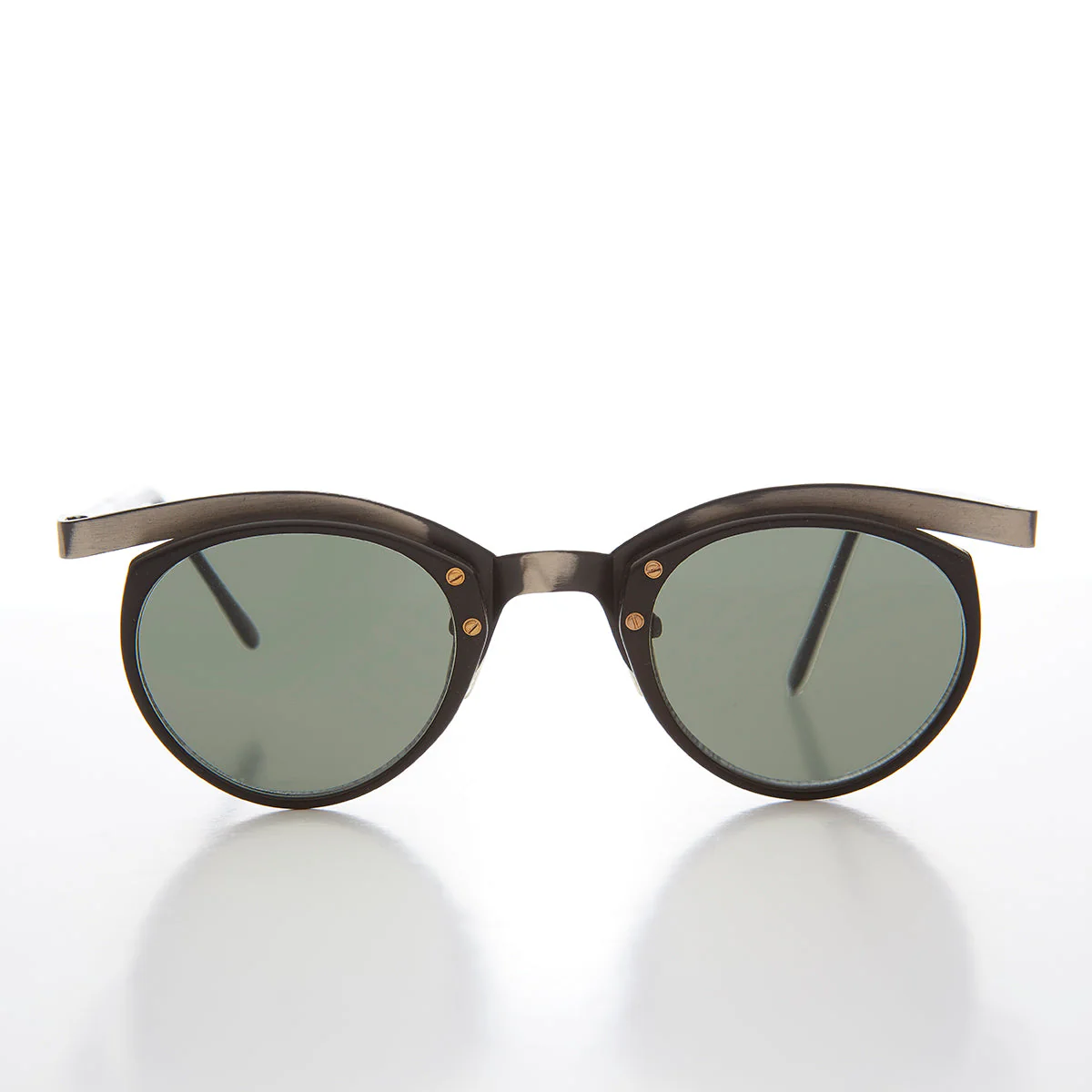 Unique Round Edgy Floating Rim Sunglass - Gavi - Image 5