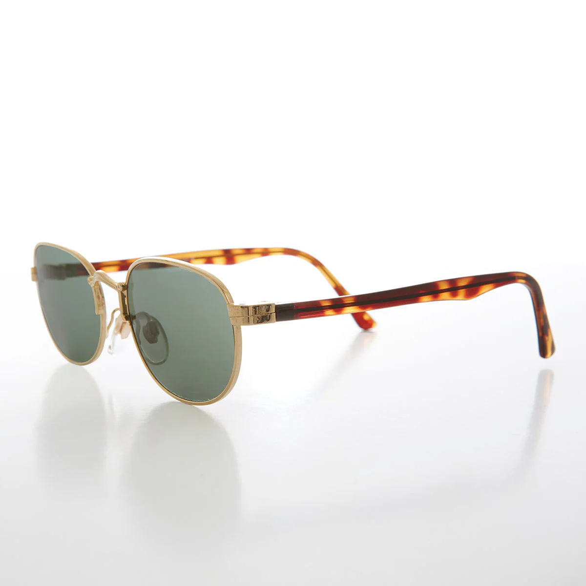 Unisex Gold Sunglass with Glass Lens - Wren - Image 2