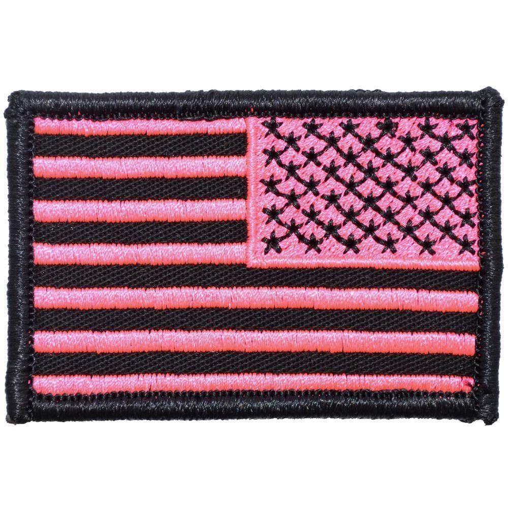 US Flag - 2x3 Patch - Black w/ Hot Pink - Image 2