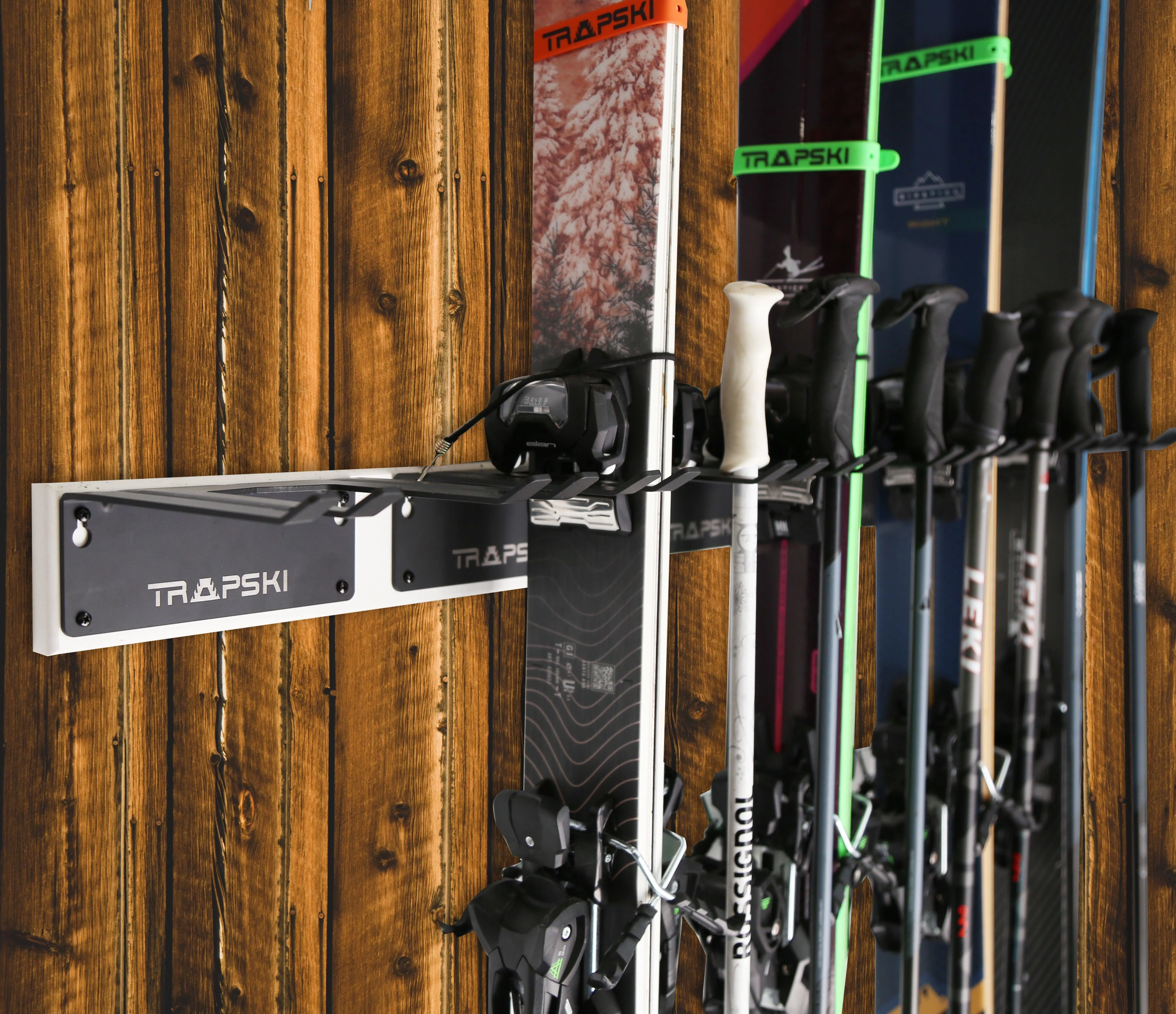 Wall Rack Holds Skis or Snowboard by Bindings, Yard Tools, Gear & Equipment - Made in the USA - Image 10