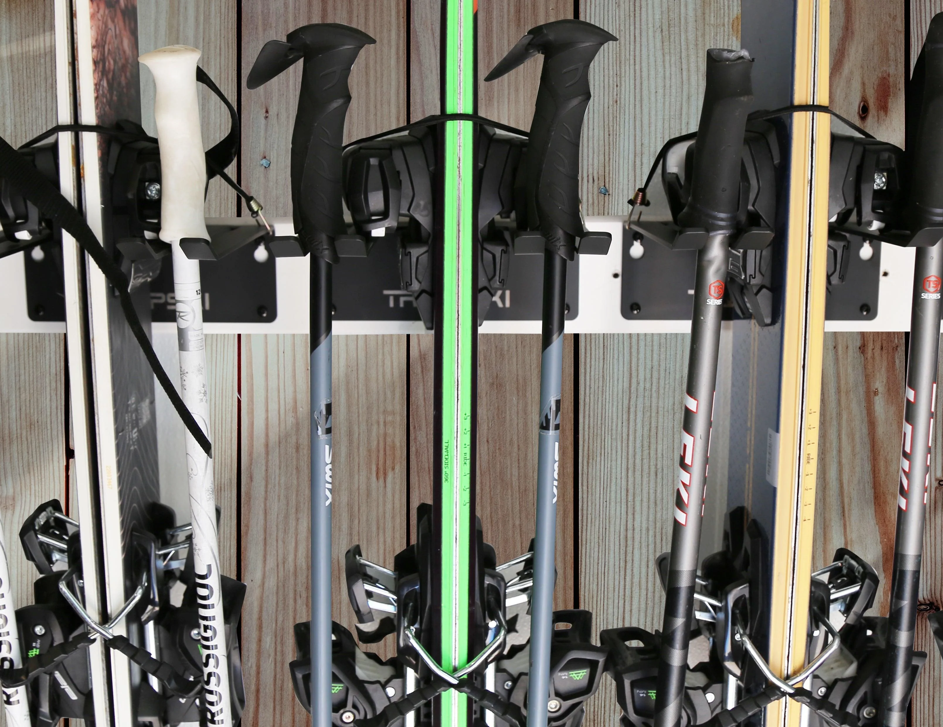 Wall Rack Holds Skis or Snowboard by Bindings, Yard Tools, Gear & Equipment - Made in the USA - Image 4
