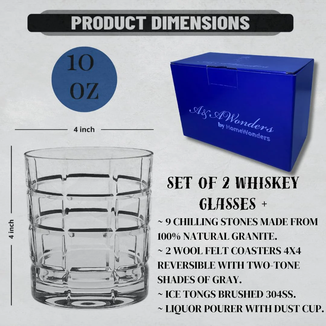 Whiskey Glasses 10oz Premium Scotch Glasses Set of 2 Old Fashioned Whiskey - Image 2