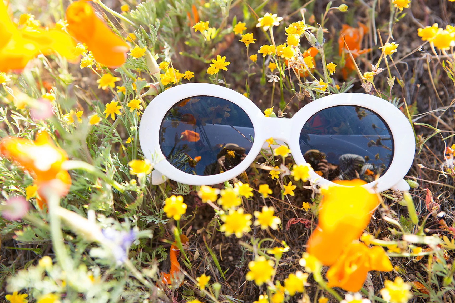 White Cat Eye Oval Clout Sunglass - Kurtis - Image 4
