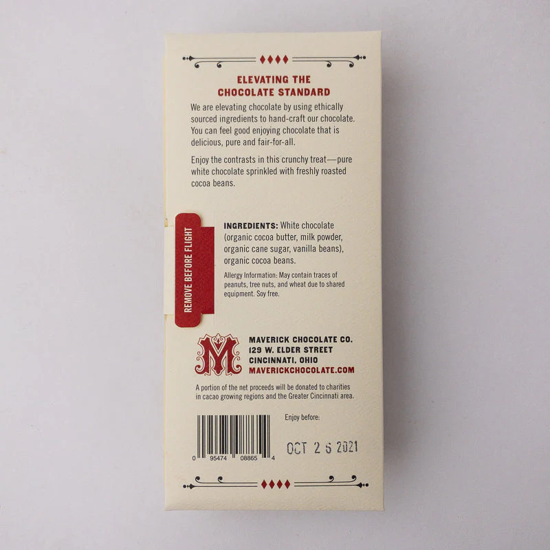 White Chocolate with Cocoa Nibs - Image 2