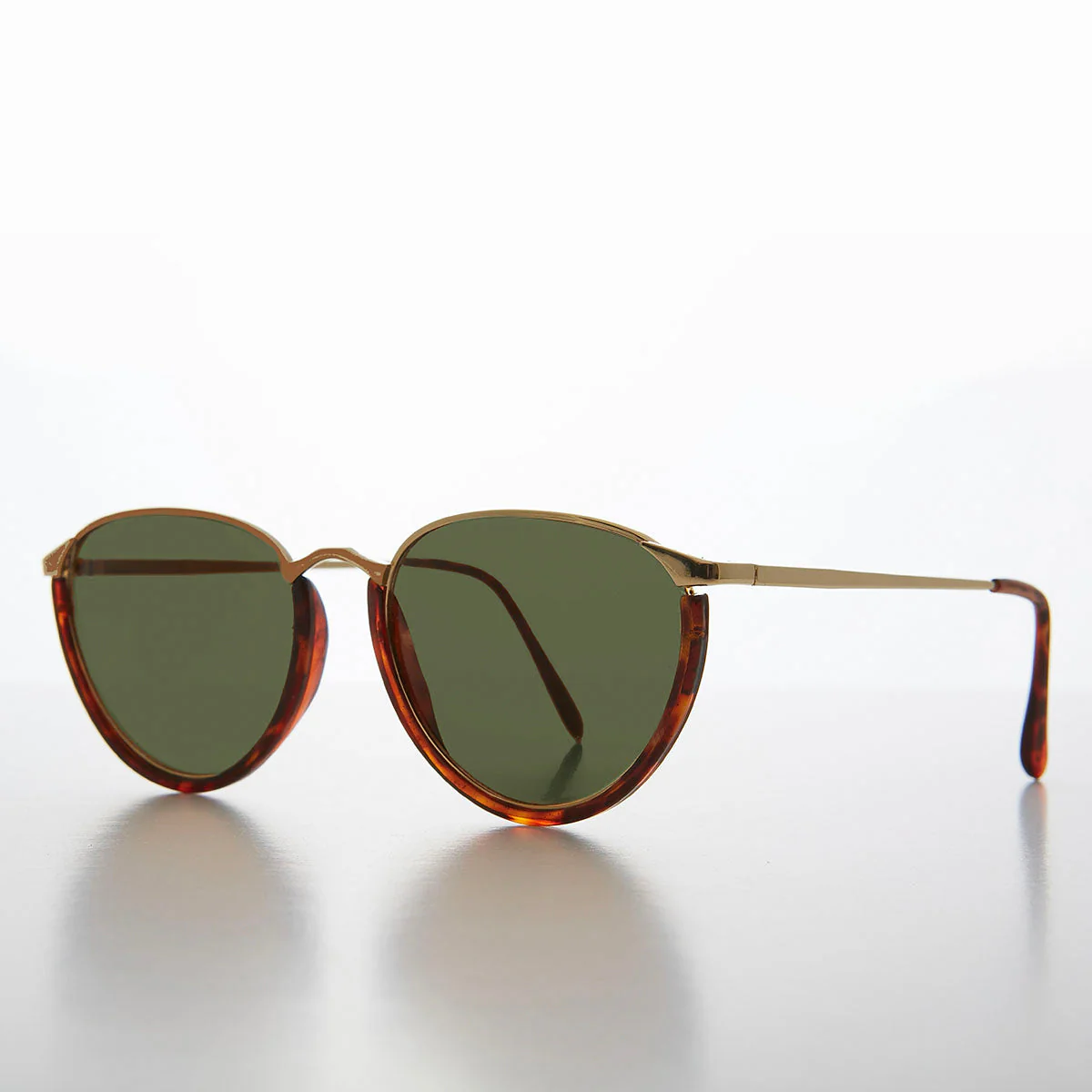 Women's Gold Brow Line 80s Vintage Sunglass - Roxie - Image 2