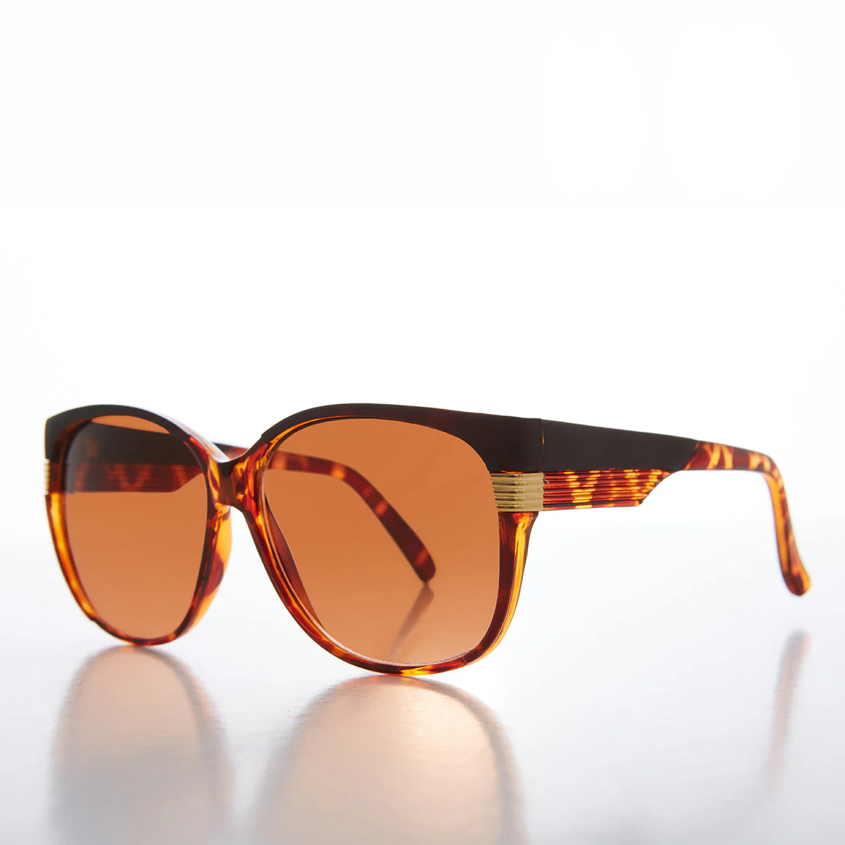 Women's Large Vintage Sunglass With Copper Lens - Frieda - Image 6