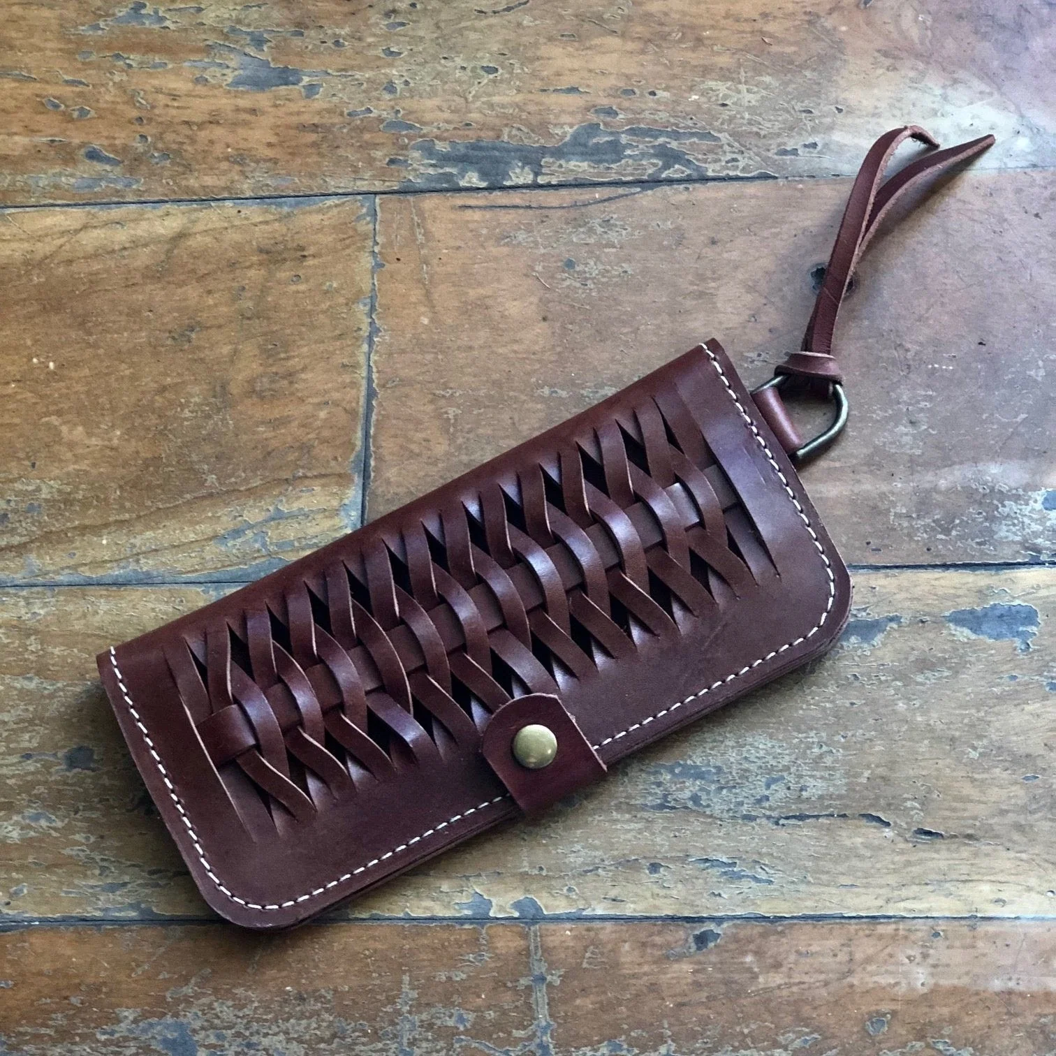 Woven Leather Fishtail Wallet - USA Made - Image 5