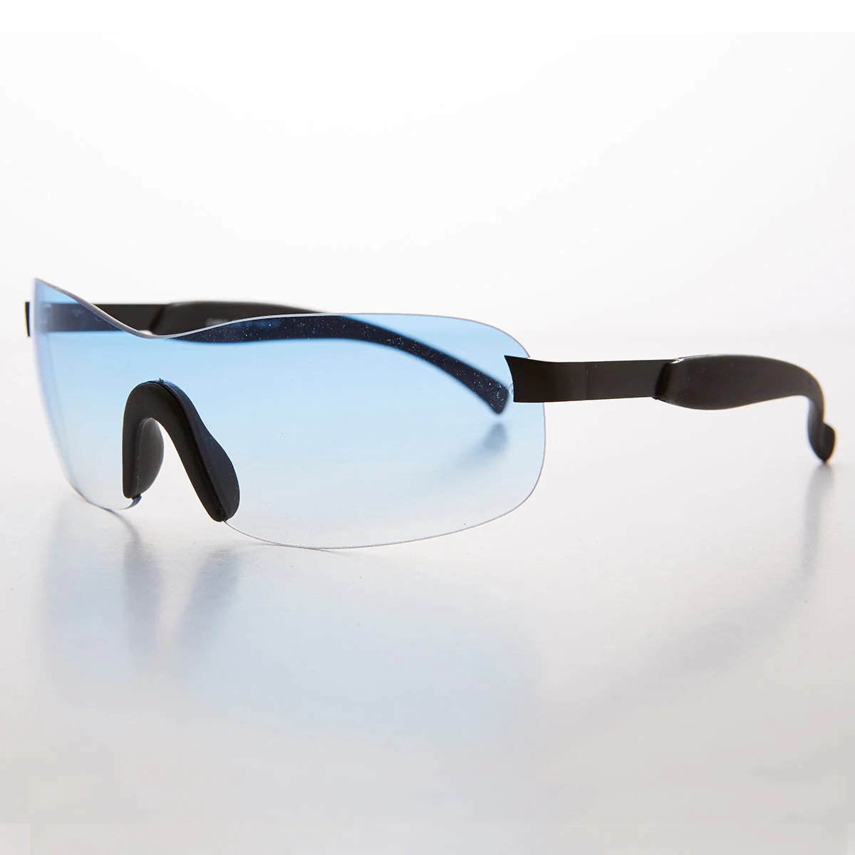 Y2K Wrap Shield Rimless Vintage Sunglass - Lance - Image 2