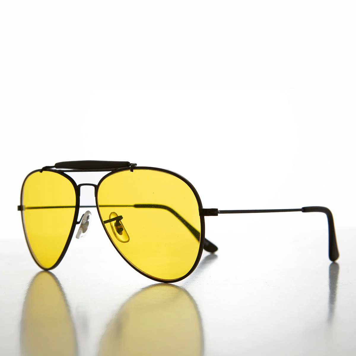 Yellow Lens Aviator with Classic Brow Bar - Dusk - Image 2